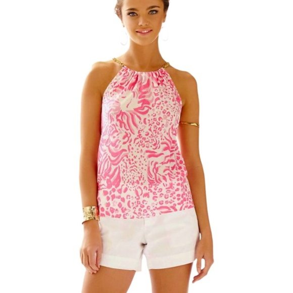 Lilly Pulitzer Riviera Silk Halter Top Get Spotted